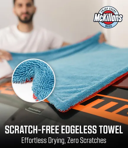 Miniatura 3 de McKillans® Toalla de secado de coche extra grande de doble color XL, sin bordes, ultra suave y absorbente, 36 x 28 pulgadas, toalla de microfibra