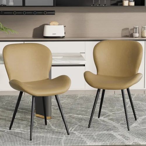 Miniatura 38 de Nalupatio Juego de 2 sillas de comedor, modernas sillas de comedor con respaldo cómodo, sillas de cocina tapizadas gruesas, 19 pulgadas de altura