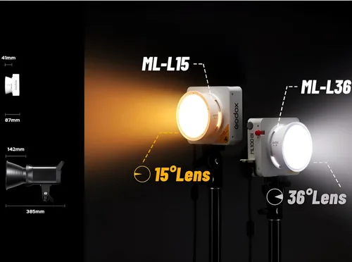 Miniatura 3 de GODOX Luz de video ML100BI, salida 120W, temperatura de color 2800-6500K, luz de video portátil LED de temperatura de color dual ≥97 TLCI ≥98, 11