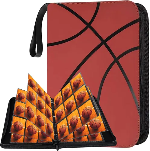 Miniatura 6 de Carpeta de tarjetas coleccionables de baloncesto de 900 bolsillos, carpeta de álbum con 50 fundas de página de carga superior, carpeta de 9