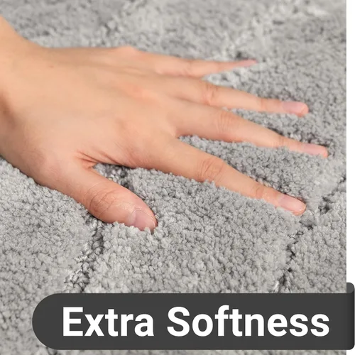Miniatura 4 de DEXDE Alfombras de baño, alfombra de baño de microfibra lanuda de felpa suave, alfombras de baño antideslizantes para pasillo de suelo de baño, Gris