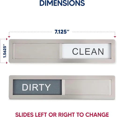 Miniatura 4 de HIC Kitchen Imán indicador sucio para lavaplatos, acero inoxidable 18/8