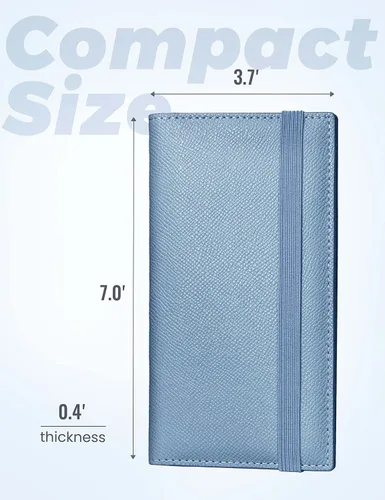 Miniatura 100 de Yarnic Funda para chequera personal, soporte para chequera con soporte para bolígrafo y divisor de plástico transparente integrado para cheques Rosa