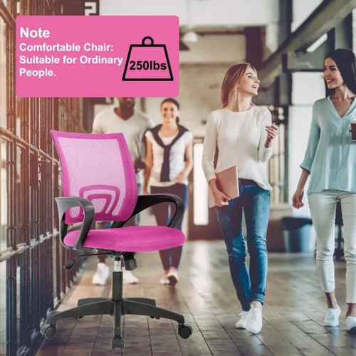 Miniatura 6 de Silla de oficina con soporte lumbar, silla de escritorio para computadora con asiento ancho, reposabrazos ergonómico, altura ajustable, silla