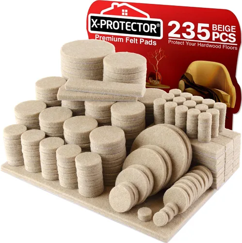 Miniatura 8 de Almohadillas de fieltro X-PROTECTOR para muebles, 235 piezas de alta calidad, los mejores protectores de piso de madera para proteger tu suelo