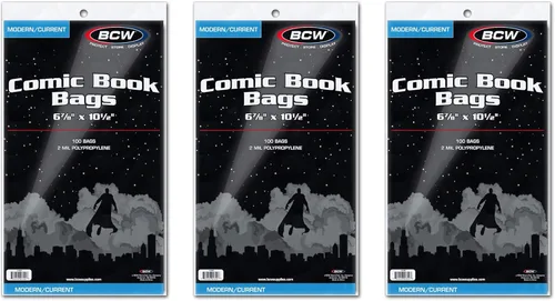 Miniatura 7 de BCW Current Comic Bags (paquete de 400) – Bolsas de cómics BCW sin ácidos para cómics modernos Protección transparente de funda para cómics 6