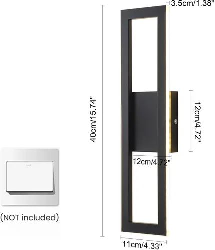 Miniatura 4 de Lámpara de pared LED para interiores, lámpara de pared moderna de 15.74 pulgadas, lámpara de pared de barra larga, lámpara de decoración con luz