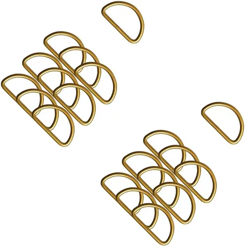Miniatura 28 de 20 piezas de anillos en D de 1" (25mm) soldados de metal fuerte bronce semi-circular para collares de mascotas, hardware, bolsas, anillo de hebilla