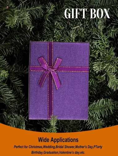 Miniatura 6 de Paquete de 12 cajas de regalo de cartón para joyas, cajas de regalo vacías con tapas y lazos de cinta para exhibir aretes, collares, anillos