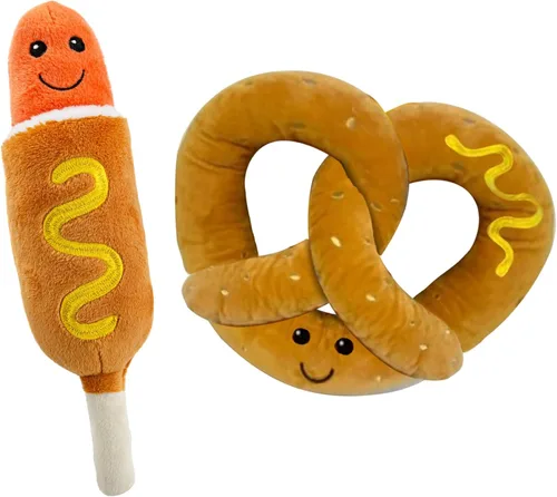 Miniatura 13 de Giftable World - Juguete de peluche para mascotas de 12.7 por 17.8 cm en forma de huevo tostado con chirriador Tostada de huevo de 5x7