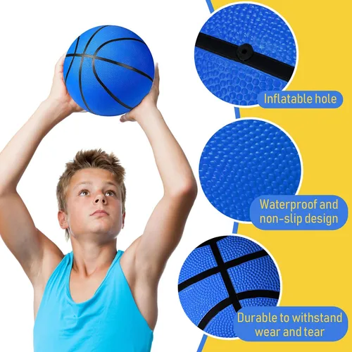Miniatura 3 de Jerify - Juego de 12 pelotas de baloncesto de goma de tamaño oficial para niños, junior y jóvenes, para interiores y exteriores, con bomba, regalos