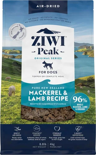 ZIWI Peak - Alimento para perros secado al aire - Caballa y cordero - Todo natural, alto contenido en proteínas, sin granos, ingredientes limitados