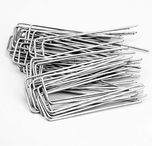 Estacas de grapas de jardín de 6 pulgadas, 26 estacas de jardín galvanizadas, estacas de metal resistente para asegurar la tela del césped