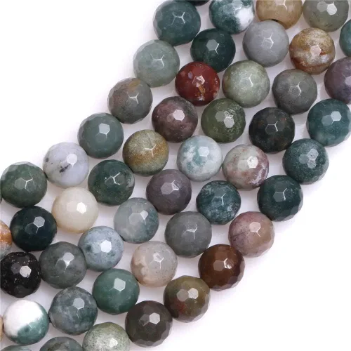 Miniatura 4 de JOE Foreman - Cuentas de ágata india de 0.079 in para hacer joyas con piedras preciosas naturales semipreciosas, redondas, facetadas, 15.0 in