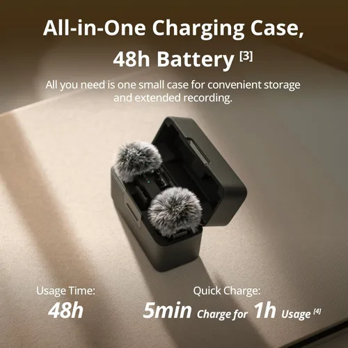 Miniatura 4 de DJI Mic Mini (2 TX + 1 RX + estuche de carga), micrófono inalámbrico Lavalier para iPhone/cámara/Android, ultraligero, audio rico en detalles, uso