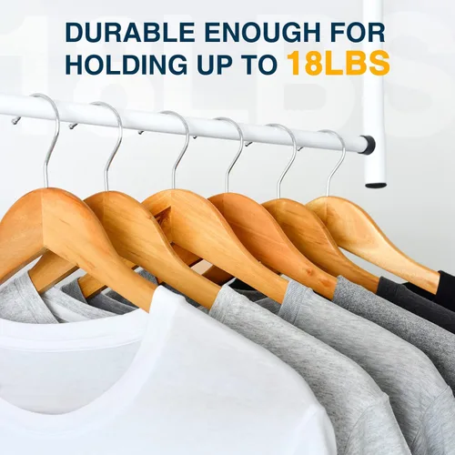 Miniatura 4 de Paquete de 20 perchas de madera resistentes para camisas, vestidos, abrigos y más (natural)