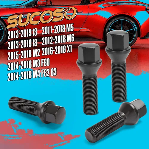 Miniatura 3 de SUCOSO 20 piezas de pernos de rueda extendidos M14x1.25 para 328i I3 335i I8 M2 M3 M4 M5 F80 F10 X2 X4 X6 Mini, pernos de rueda de vástago cónico