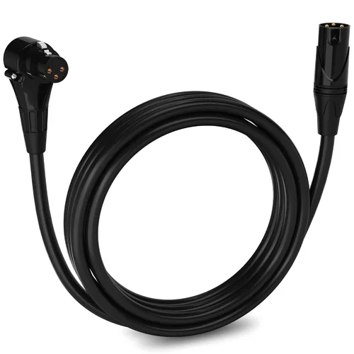 Miniatura 84 de LyxPro Cable de micrófono XLR hembra a macho de ángulo recto de 3 pines de 1.5 pies para altavoces amplificados, interfaz de audio, rendimiento