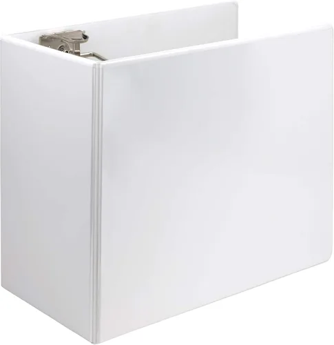 Miniatura 349 de Samsill - Carpeta duradera de 5 pulgadas, fabricada en los Estados Unidos, con anillos en D, transparente y personalizable, color blanco