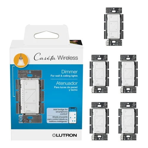 Miniatura 22 de Lutron Caseta - Interruptor de atenuación inteligente original (requiere Lutron Smart Hub), para luces LED, 150 vatios, un solo polo/3 vías, no Negro