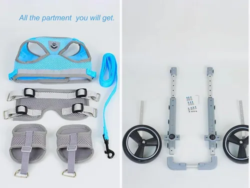 Miniatura 6 de Silla de ruedas para perro de 2 ruedas para pata trasera, carrito de ayuda para caminar para perros pequeños, medianos y grandes, ajustable