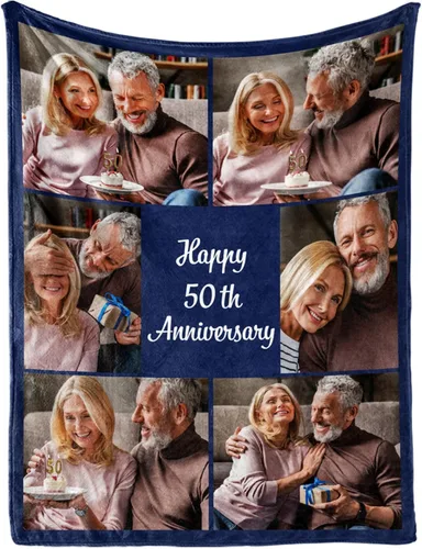 Miniatura 15 de MeMoShe Manta personalizada de felpa con foto para regalo de cumpleaños para novio o novia 40x50 pulgadas, manta personalizada con imagen, regalos