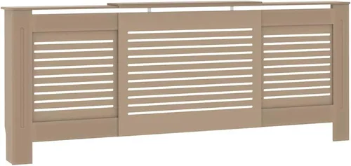Miniatura 26 de vidaXL Cubierta del radiador, gabinete de cubierta de calentador de diseño de listones con estante de almacenamiento superior, ocultar tubos Marrón