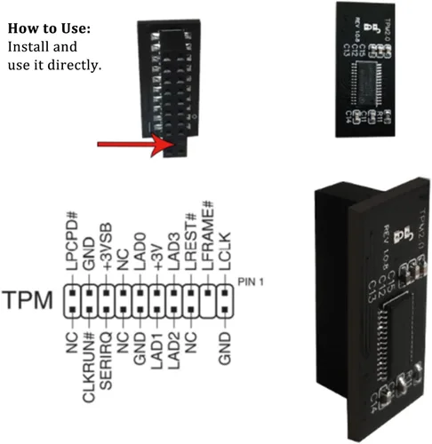 Miniatura 5 de Módulo LPC 20Pin de la seguridad de TPM 2,0 para el cifrado de datos del sistema informático de la placa base