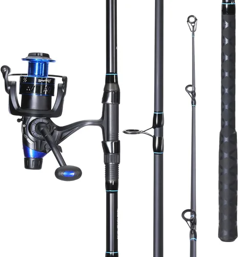 Miniatura 3 de Sougayilang Combo de Caña de Pesca de Surf Mediano/Pesado de 3 Piezas Baitfeeder Spinning Combo con Carrete de Tamaño 4000 para Viajes