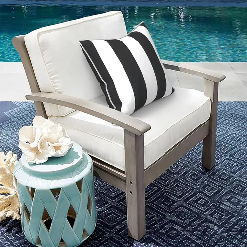 Miniatura 662 de Juego de 2 almohadas para exteriores de 16 x 16 pulgadas, repelentes al agua con interiores, para muebles de patio, hogar, jardín, geometría bohemia