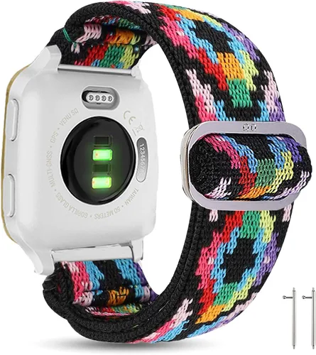 Miniatura 2 de Lamshaw Correa de repuesto ajustable de nailon elástico compatible con 3Plus Vibe Plus Vibe Plus + Smartwatch