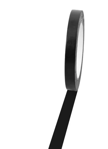Cinta de vinilo Champion Sports, 1/2” de ancho x 36 yardas de largo, negra - Cinta duradera para marcar pisos - Escuelas, gimnasios, restaurantes