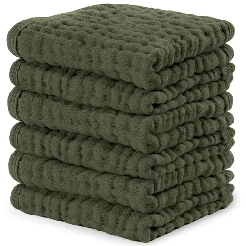 Miniatura 11 de Comfy Cubs - Juego de paños de muselina para eructos de 20 x 10 pulgadas, paquete de 10, tamaño grande, 6 capas, 100% algodón, absorbentes, seguros