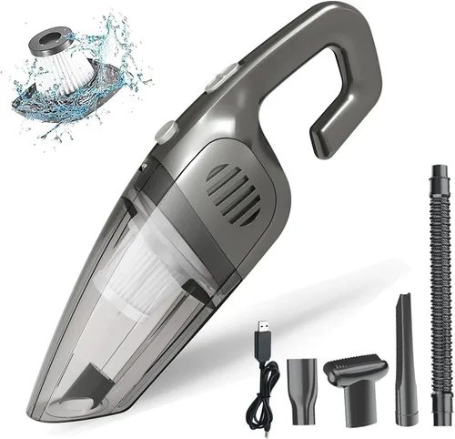 BZY - Aspiradora portátil inalámbrica, 16500 Pa de alta potencia recargable con múltiples accesorios, ligera, pequeña, portátil, antipolvo,
