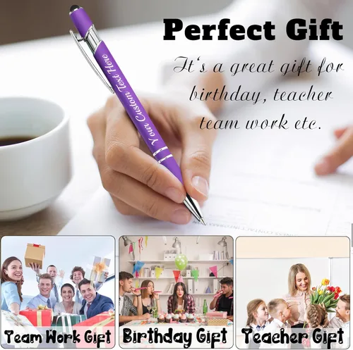 Miniatura 7 de Bolígrafos personalizados a granel grabados personalizados con punta de lápiz capacitivo, bolígrafos personalizados de tinta negra, regalos