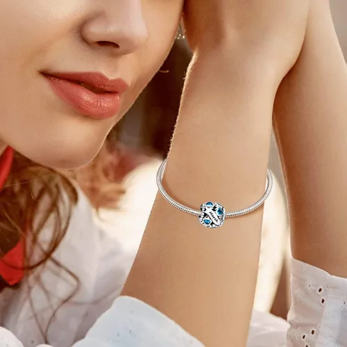 Miniatura 2 de NINGAN Dijes de piedra natal de marzo + marzo - Dije de nacimiento de narciso y mariposa para pulsera