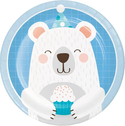 Miniatura 2 de Creative Converting Mantel de plástico con oso de cumpleaños azul, 1 unidad, tamaño único