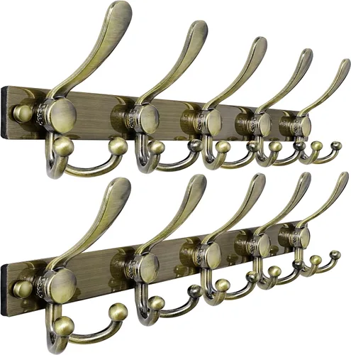 Miniatura 67 de Dseap - Perchero para montaje en pared, base resistente calibre 12 vs Flimsy de 0.039 pulgadas, ganchos sólidos antidesgarros, montaje en perno