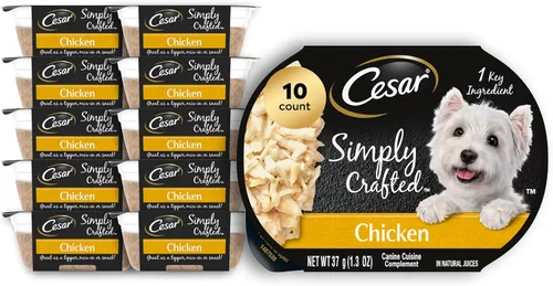 Cesar, comida húmeda para perros de fabricación simple, 37 g. Empaque de 10 unidades.