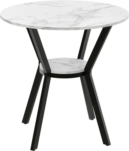 Miniatura 17 de Mesas redondas de cocina para 2-4, mesas de comedor pequeñas de 31.5 pulgadas con almacenamiento, mesa de comedor circular de madera rústica