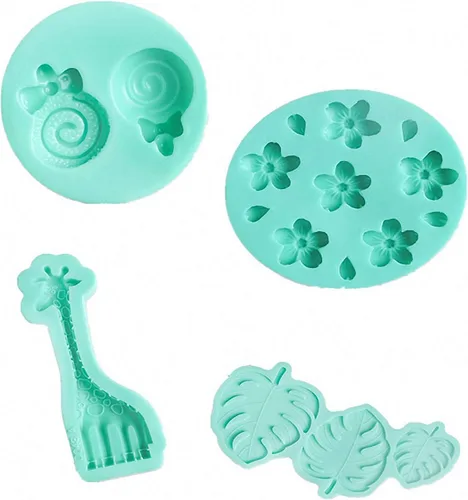 Miniatura 12 de Molde de fondant para bricolaje, flores, cola de sirena, hojas, lindo molde de silicona para pastel de caramelo de chocolate, vela de arcilla hecha