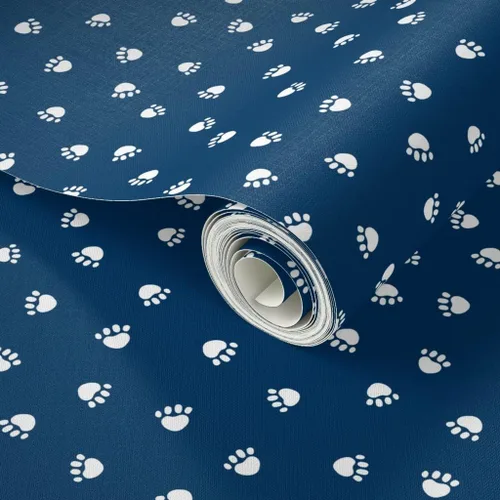Miniatura 2 de Papel tapiz autoadhesivo para despegar y pegar, papel tapiz extraíble de color azul marino para mascotas, perros, gatos y patas, mascotas Spoonflower
