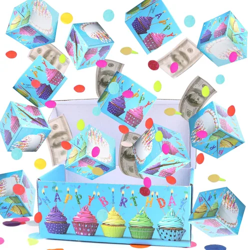 Miniatura 8 de Caja de regalo explosiva sorpresa de Navidad de BABORUI para dinero, caja de regalo explosiva de Navidad con confeti, caja sorpresa desplegable