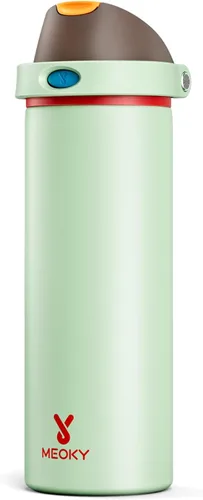 Miniatura 57 de Botella de agua aislada de 40 onzas con popote, botella de agua de metal de acero inoxidable con tapa 2 en 1, a prueba de fugas, fría durante 24