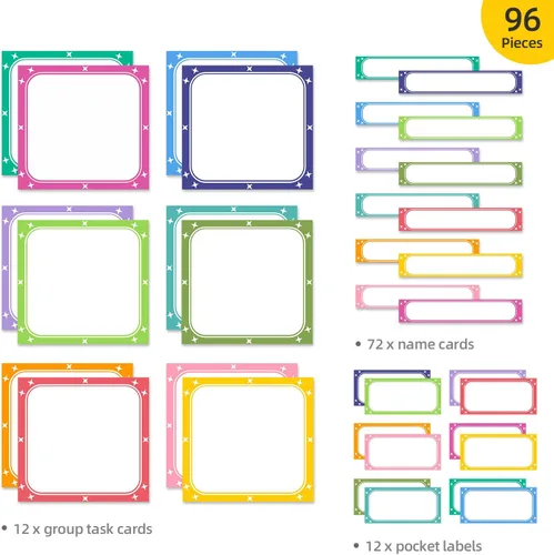 Miniatura 4 de REGELETO Tabla de bolsillo de gestión de grupos pequeños con 96 tarjetas, tabla de trabajos en el aula, organizador de grupos pequeños y tareas