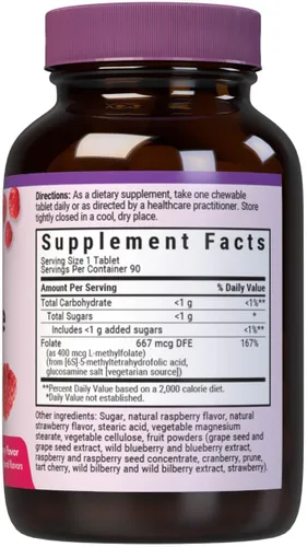 Miniatura 2 de Bluebonnet Earth Sweet Cellular Active Methylfolate 400 mcg comprimidos masticables, 90