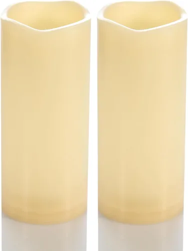Paquete de 2 velas de 7 pulgadas sin llama para exteriores, funciona con pilas, con temporizador, impermeables, parpadeantes, velas falsas LED de