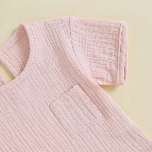 Miniatura 5 de Conjunto de ropa de verano de algodón y lino de manga corta para bebé niño y niña