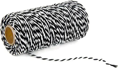 Miniatura 5 de AKOAK Cordel para panaderos, 1 rollo de cuerda de algodón de 109 yardas para envolver regalos, manualidades y decoración (verde + dorado)