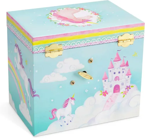 Miniatura 4 de Jewelkeeper Caja de música de unicornio y juego de joyas para niñas pequeñas 3 regalos de unicornio para niñas joyero para niñas cajas de música